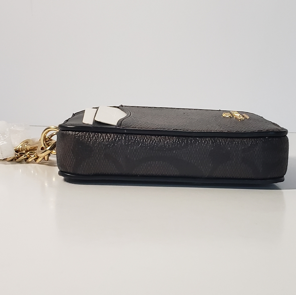 ❤COACH  | Card Case with Chain Strap in Signature Canvas - Picture 6 of 13